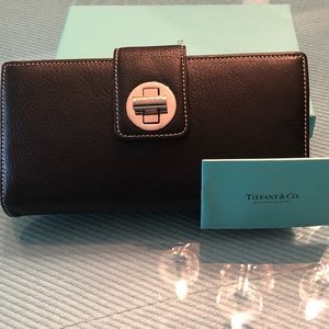 Authentic Tiffany Wallet in Black Italian Leather